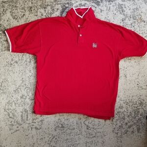 Nebraska Cornhuskers NCAA Football Red Polo Shirt Logo Men's XL College Vintage